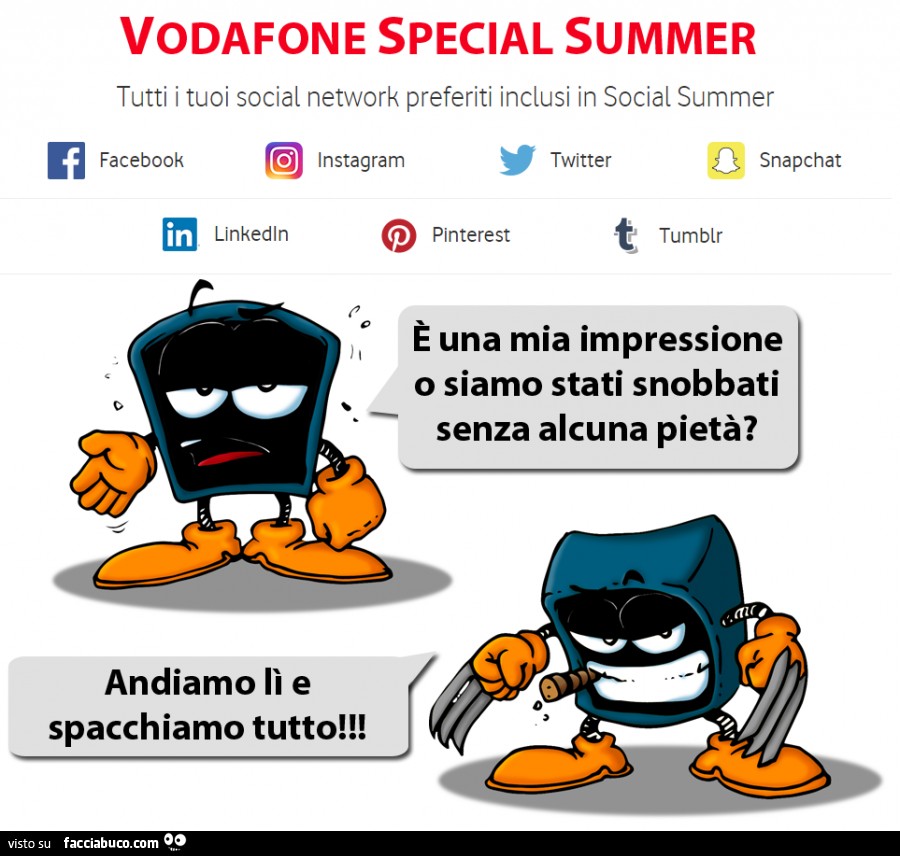 Vodafone Special Summer snobba Facciabuco