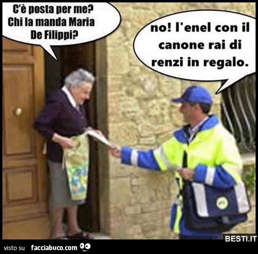C'è posta per me? Chi la manda Maria De Filippi? No! L'Enel con il canone Rai di Renzi in regalo