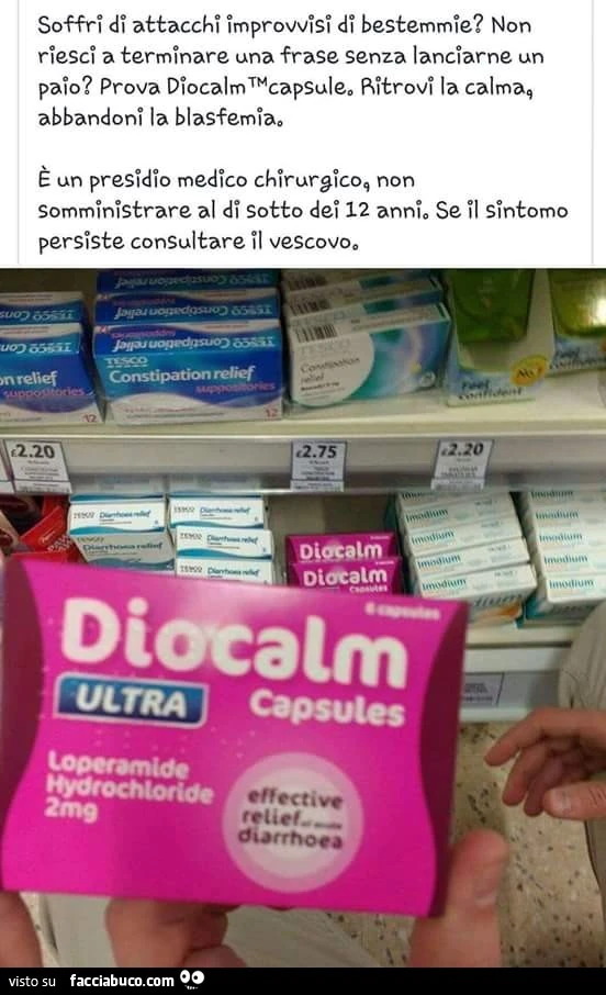 DIOCALM, ritrovi la calma, abbandoni la blasfemia