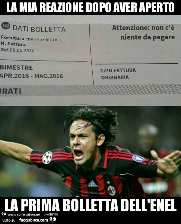 La mia reazione dopo aver aperto la prima bolletta dell'enel