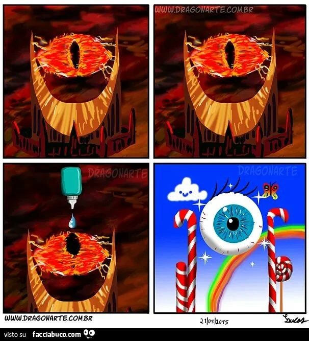 L'occhio di Sauron diventa un occhio puffoso