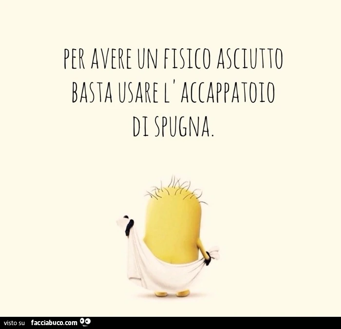 Per avere un fisico asciutto basta usare l'accappatoio di spugna