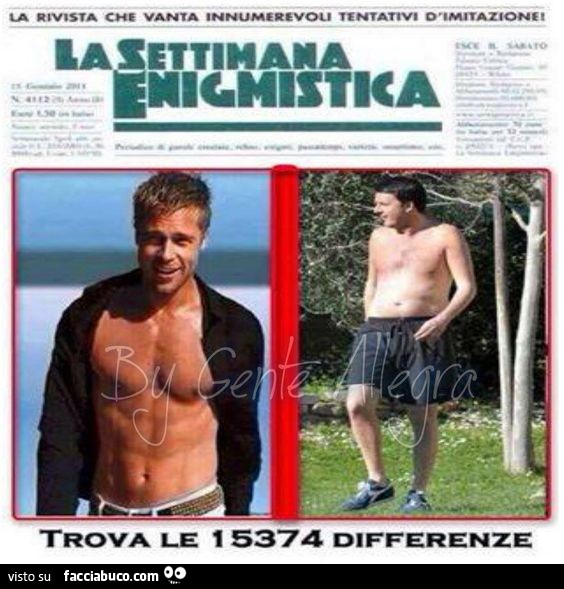 Brad Pitt vs Matteo Renzi. Trova le 15374 differenze