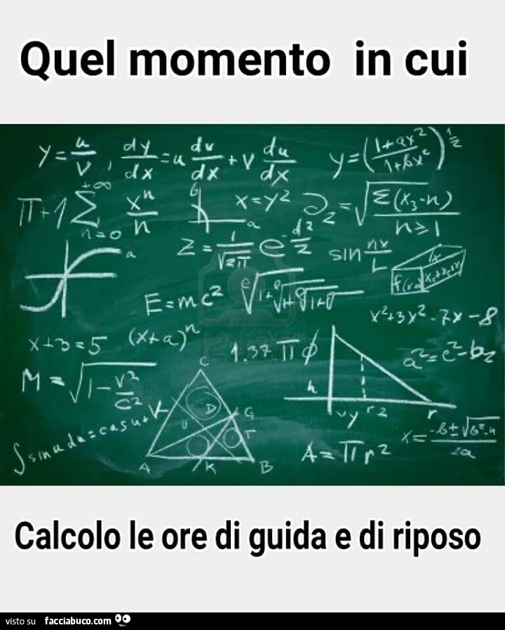 Quel momento in cui calcolo le ore di guida e di riposo