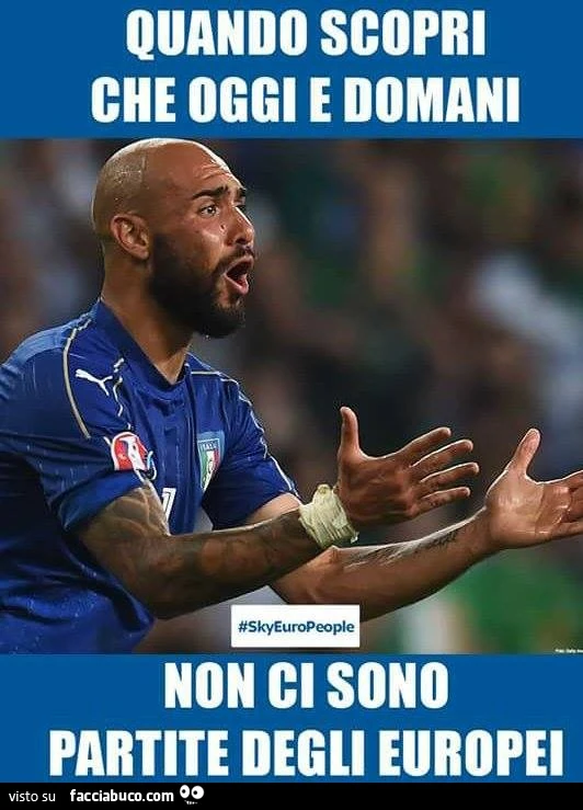 Quando scopri che oggi e domani non ci sono partite degli Europei
