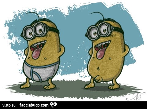 Minion nudo che fa la linguaccia