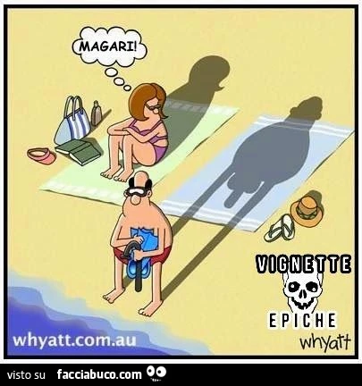 La maschera da sub gli proietta l'ombra del pisellone