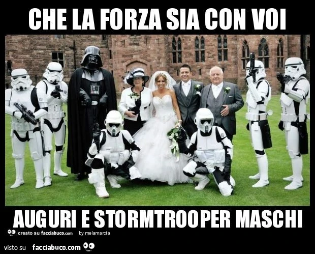 Che la forza sia con voi auguri e stormtrooper maschi