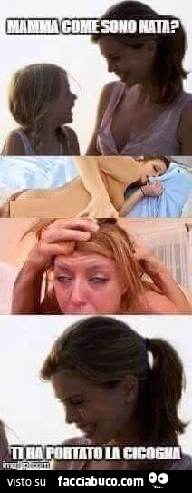 Mamma come sono nata? Ti ha portato la cicogna