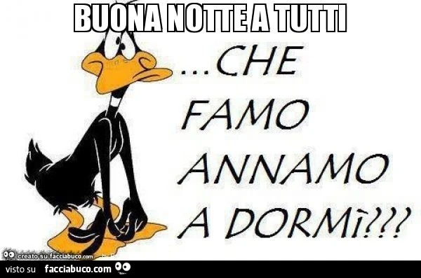Buona notte a tutti