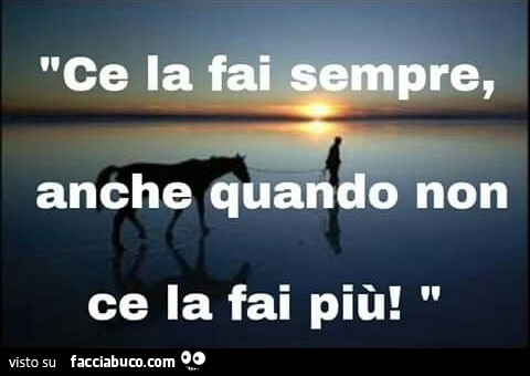 Ce la fai sempre, anche quando non ce la fai più