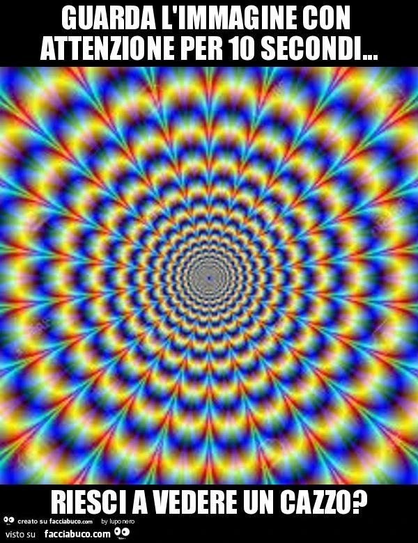 Guarda l'immagine con attenzione per 10 secondi&hellip; riesci a vedere un cazzo?