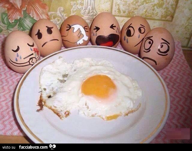 Uova piangono l'uovo cucinato