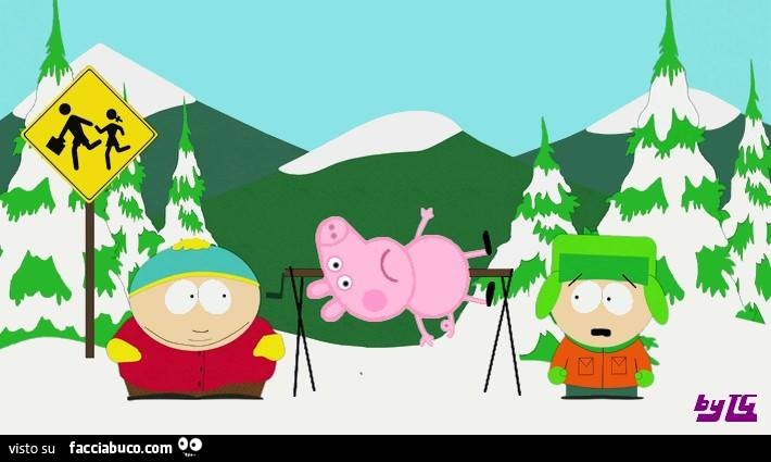 I personaggi di South Park cucinano Peppa Pig