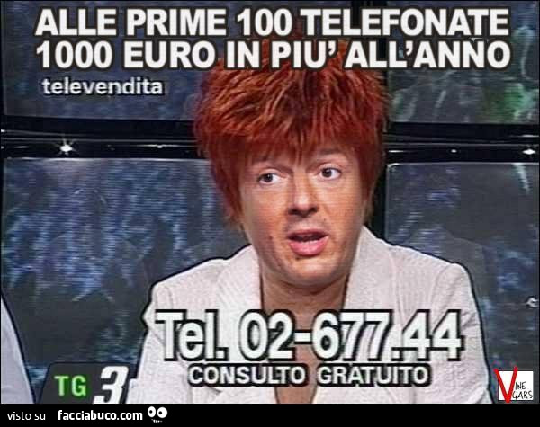 Renzi come Wanna Marchi: alle prime 100 telefonate 1000 euro in più all'anno