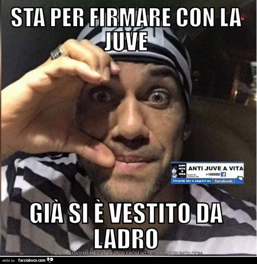 Sta per firmare con la Juve. Già si è vestito da ladro