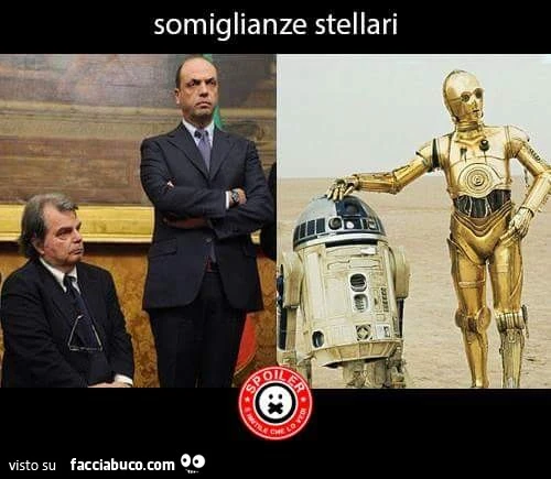 Somiglianze stellari. Alfano e Brunetta come i robot di Star Wars