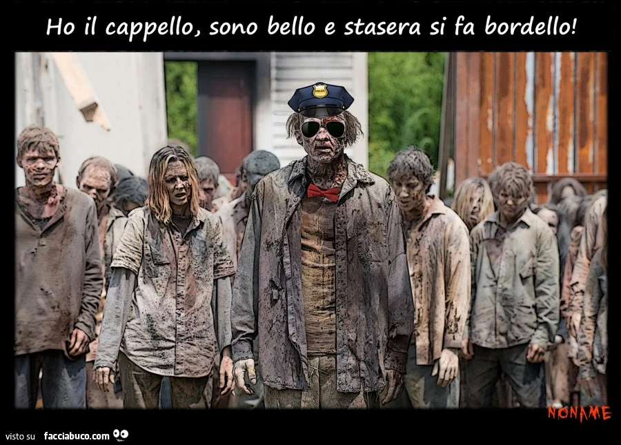 Ho il cappello sono bello e stasera si fa bordello zombie meme