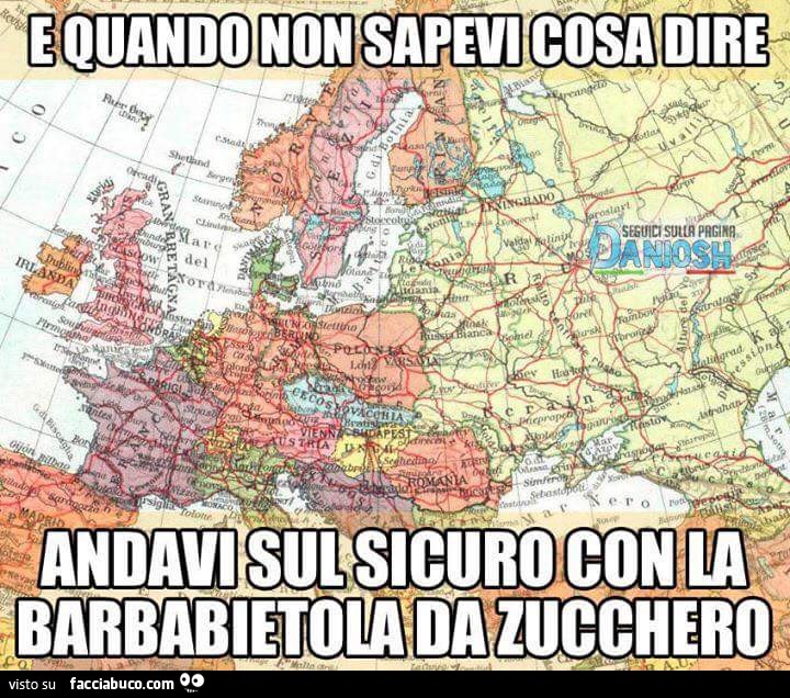 E quando non sapevi cosa dire andavi sul sicuro con la barbabietola da zucchero