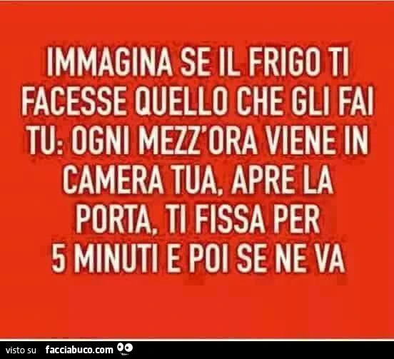 Immagina se il frigo ti facesse quello che gli fai tu