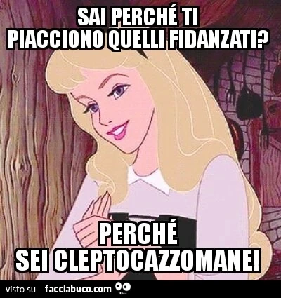 Sai perché ti piacciono quelli fidanzati? Perchè sei cleptocazzomane