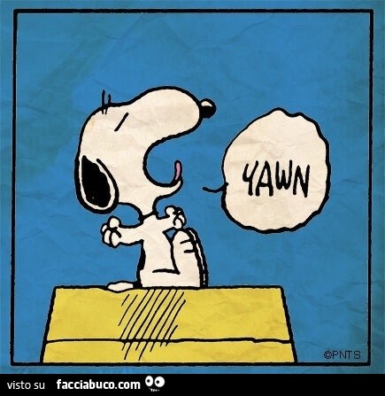 Snoopy sbadiglia: yawn