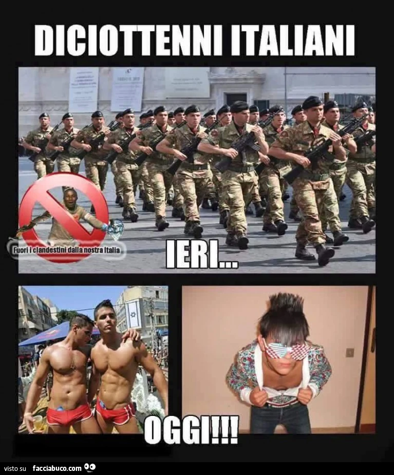 Diciottenni Italiani. Ieri. Oggi