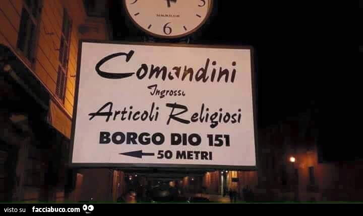 Comandini Ingrosso Articoli Religiosi. Borgo Dio 151