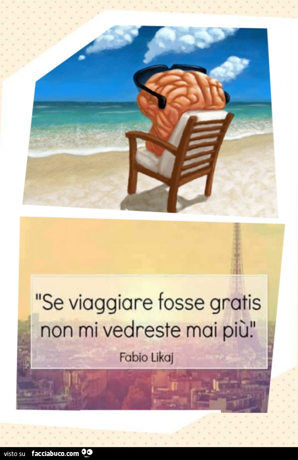 Se viaggiare fosse gratis non mi vedreste mai più. Fabio Likaj