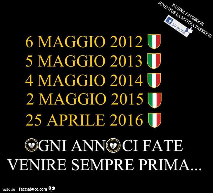Juve: ogni anno ci fate venire sempre prima