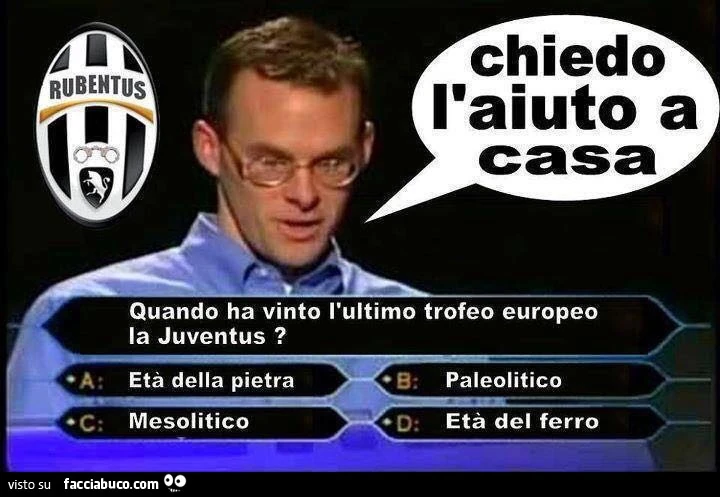 Quando ha vinto l'ultimo trofeo europeo la Juventus? Chiedo l'aiuto a casa