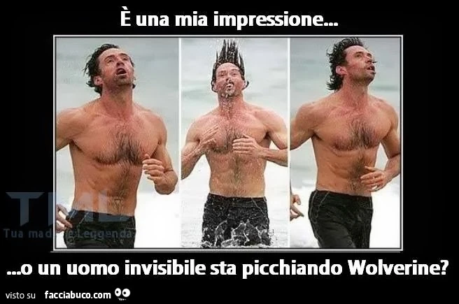 È una mia impressione o un uomo invisibile sta picchiando Wolverine?
