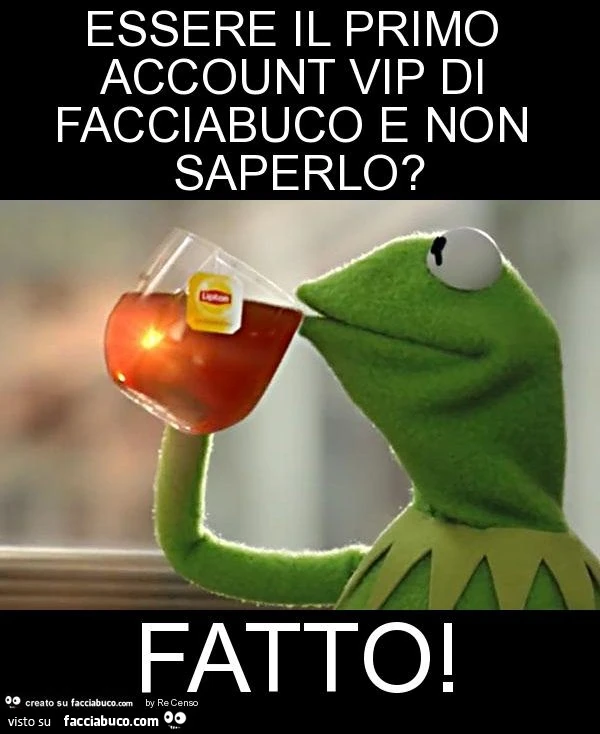Essere il primo account vip di facciabuco e non saperlo? Fatto