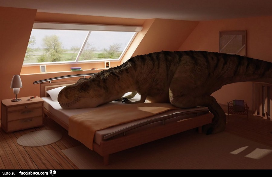 T-Rex a letto 