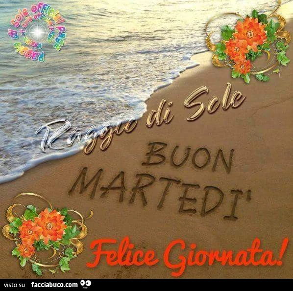 Raggio di Sole. Buon Martedì. Felice giornata