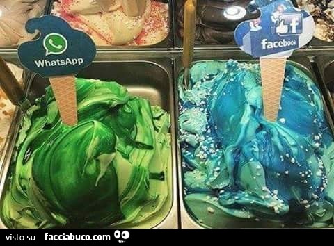 Gelato al gusto WhatsApp e al gusto Facebook