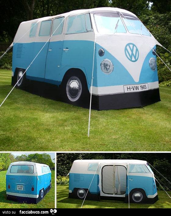 Tenda da campeggio come il pulmino Volkswagen