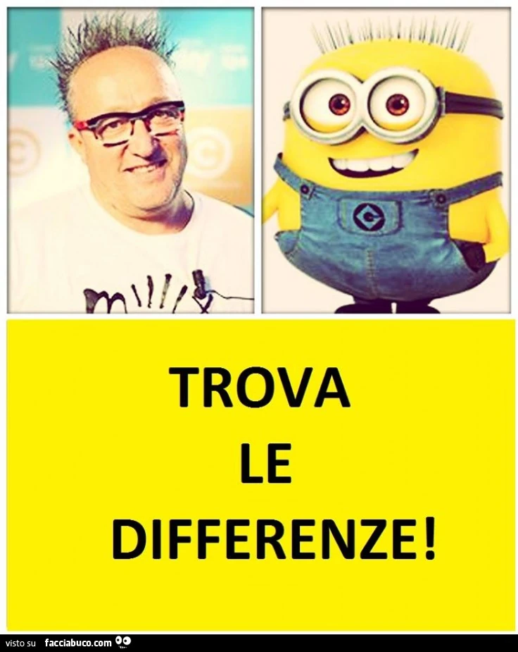 Massimiliano Cavallari come il Minion. Trova le differenze