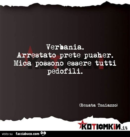 Verbania. Arrestato prete pusher. Mica possono essere tutti pedofili