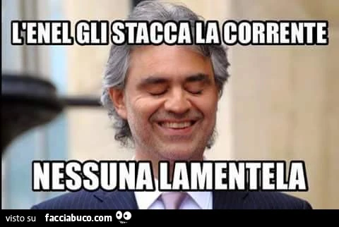 L'ENEL gli stacca la corrente, nessuna lamentela