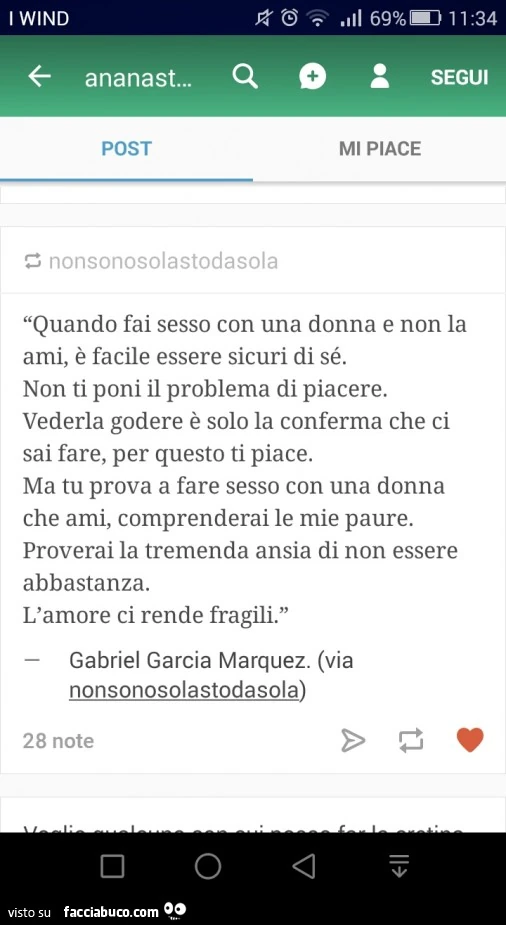 Quando fai sesso con una donna, e non la ami è facile essere sicuri di se