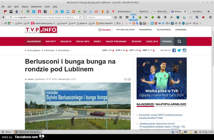 In Polonia dedicano un rondò a Silvio Berlusconi