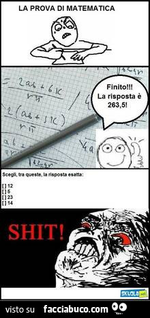 meme divertenti sui test di matematica