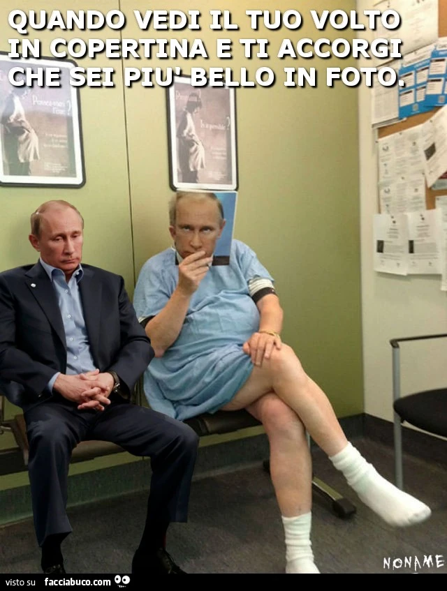 Quando vedi il tuo volto in copertina e ti accorgi che sei più bello in foto Putin meme