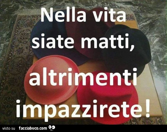 Nella vita siate matti, altrimenti impazzirete