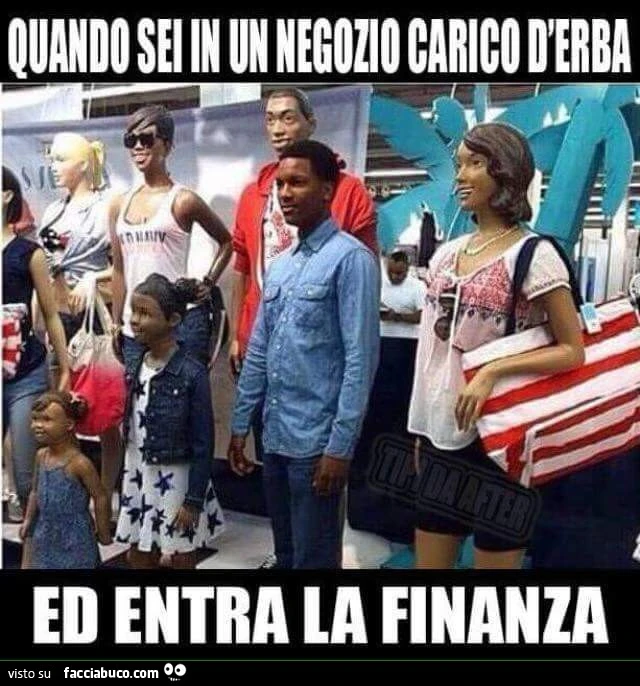 Quando sei in un negozio carico d'erba ed entra la finanza
