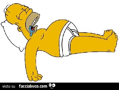 Homer Simpson stravaccato e con la bava alla bocca
