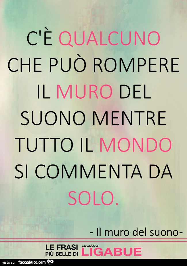C'è qualcuno che può rompere il muro del suono mentre tutto il mondo si commenta da solo