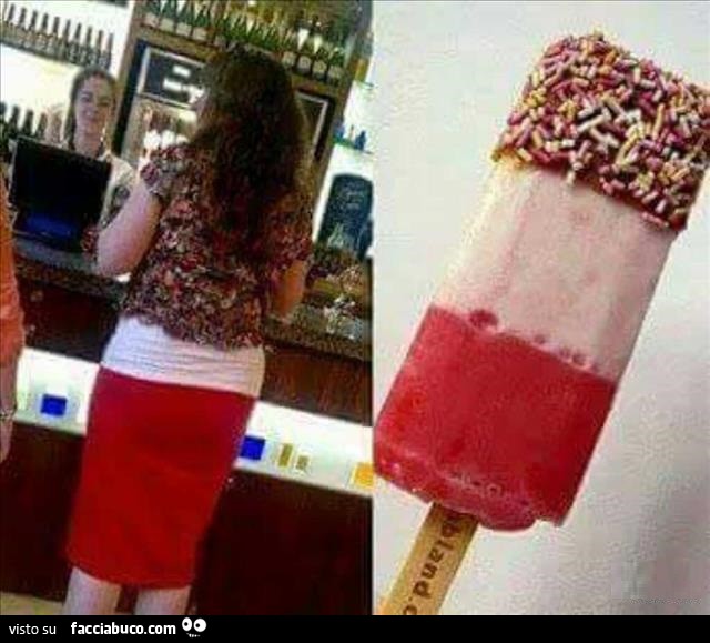 Donna vestita come un gelato