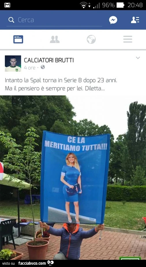 Intanto lo Spal torna in Serie B dopo 23 anni. Ma il pensiero è sempre per lei. Diletta. Ce la mettiamo tutta